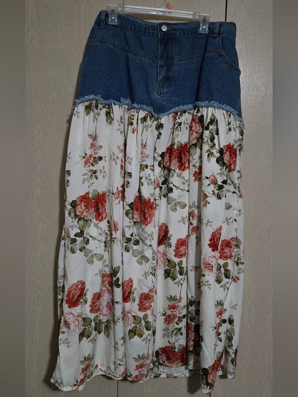 Western Denim/Floral Skirt